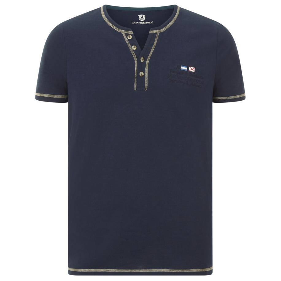 jan vanderstorm Jan Vanderstorm Shirt Haftor donkerblauw / geel -