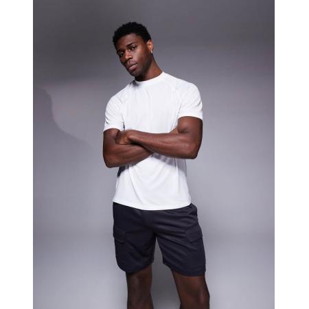 4505 - Icon - Oversized recht performance trainings-T-shirt van jersey in wit