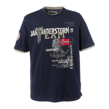 jan vanderstorm Jan Vanderstorm Shirt Sölve nachtblauw / kaki / rood