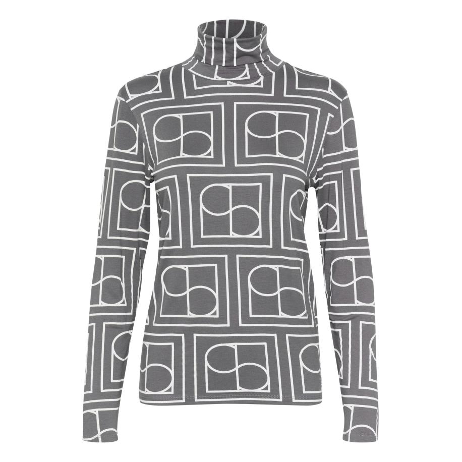 Soaked in Luxury SOAKED IN LUXURY Shirt SL Hanadi donkergrijs / wit -