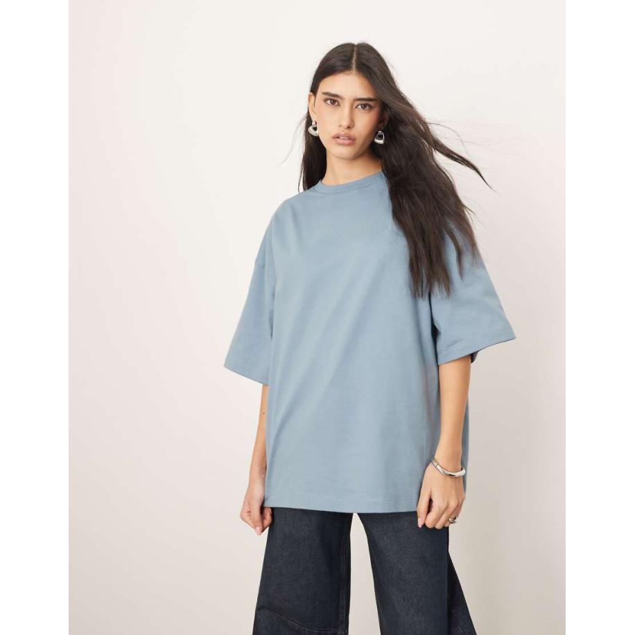 ARRANGE Premium Oversized T-shirt van zware stof in blauw Blauw