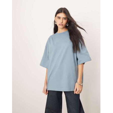 ARRANGE Premium Oversized T-shirt van zware stof in blauw