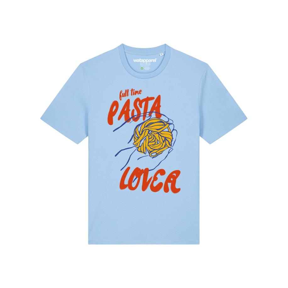 Watapparel Watapparel Shirt Pasta Lover blauw / lichtblauw / mosterd / roestrood -