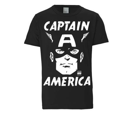 LOGOSHIRT Shirt Marvel Comics - Captain America zwart