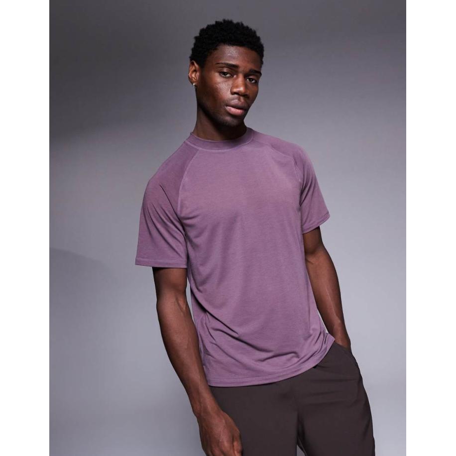 4505 - Icon - Oversized recht performance trainings-T-shirt van jersey in paars Paars