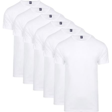 Alan Red Derby 6-Pack O-Hals T-shirts Wit Aanbieding