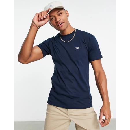 Vans - T-shirt met logo links op de borst in marineblauw