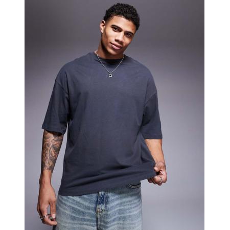 ADPT - Oversized T-shirt in donkergrijs