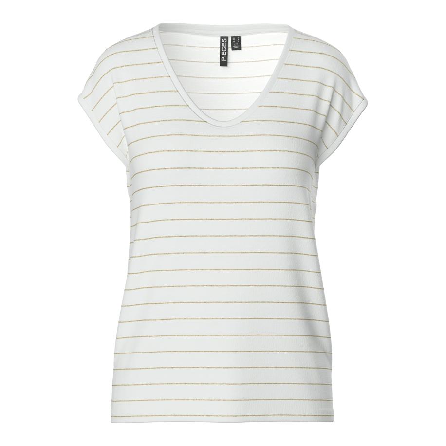 Pieces PIECES Shirt Billo goud / wit -