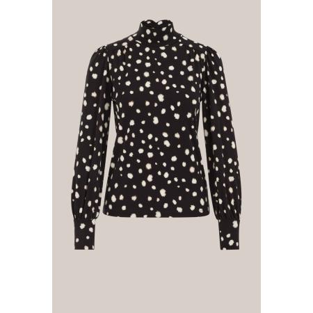 WE Fashion Dames T-shirt met print - Regular fit - Zwart - Katoen - Maat: S