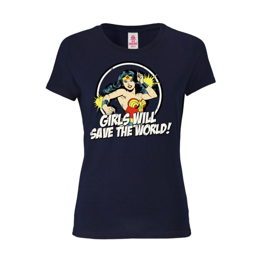 LOGOSHIRT Shirt Wonder Woman nachtblauw Blauw