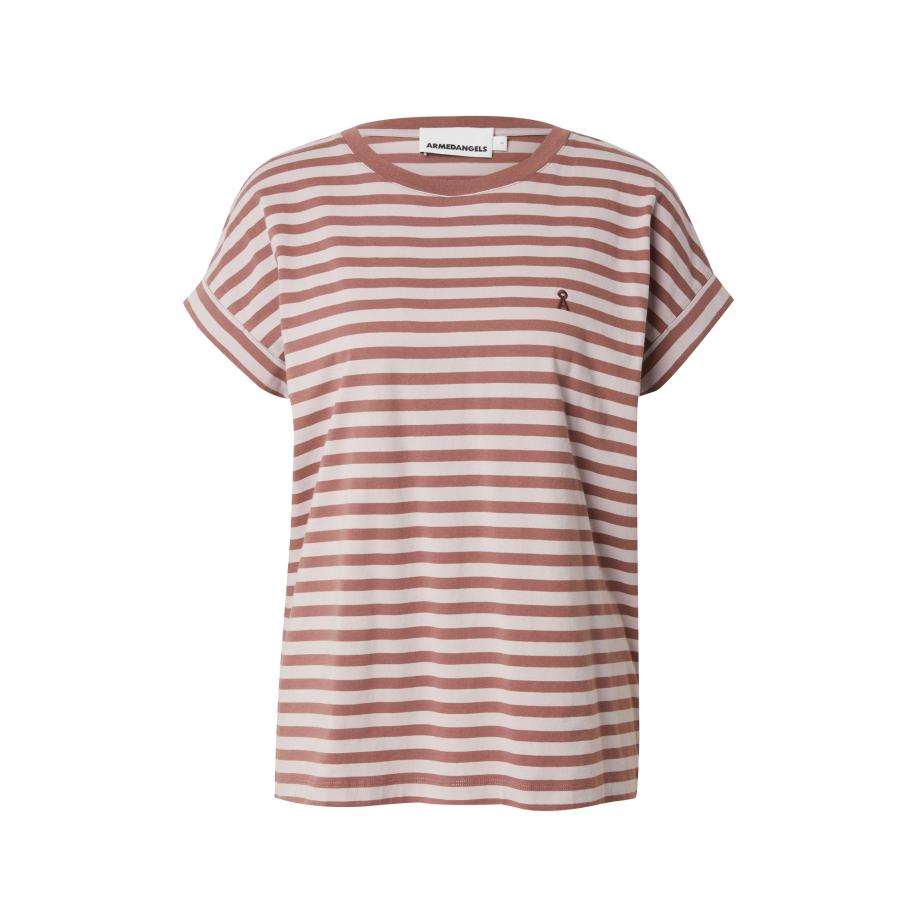 Armedangels ARMEDANGELS Shirt mokka / wit -