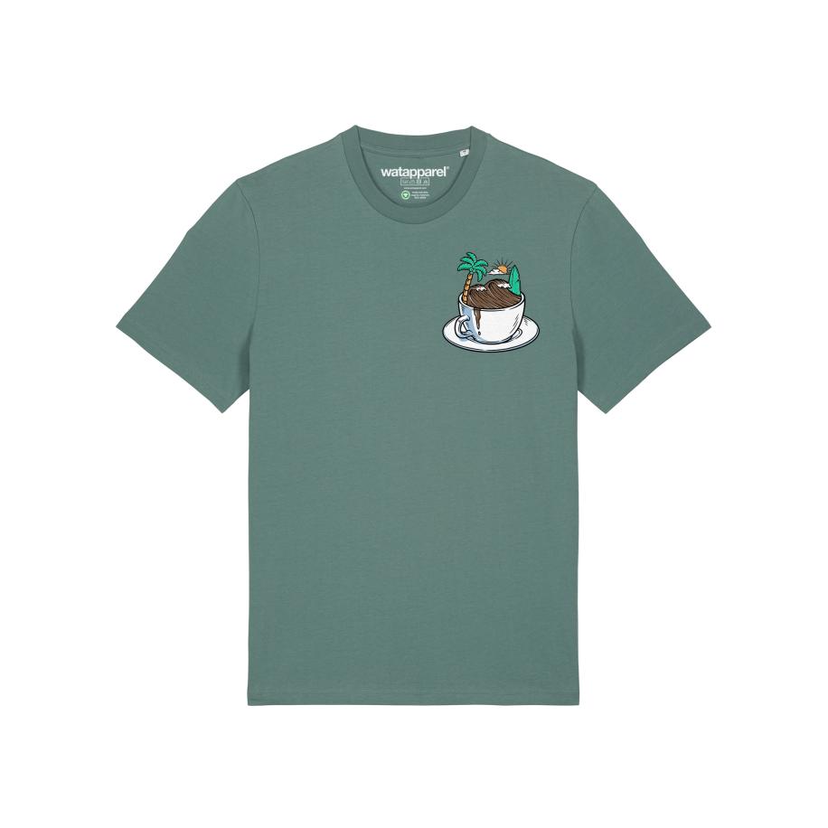 Watapparel Watapparel Shirt Coffee Waves bruin / groen / smaragd / wit -