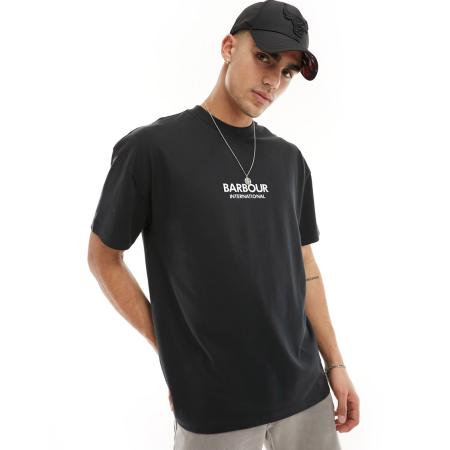 Barbour International - Formula - Oversized T-shirt in zwart, exclusief bij ASOS