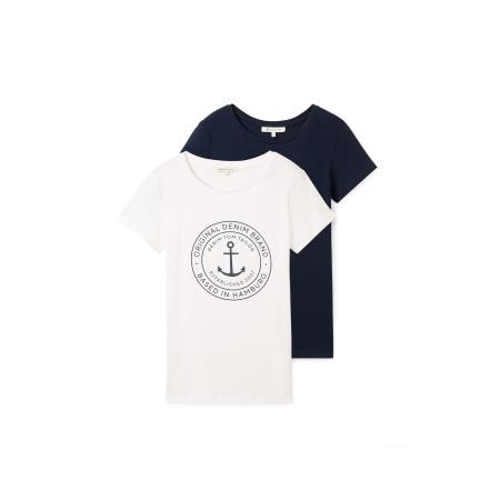 Tom Tailor TOM TAILOR DENIM Shirt donkerblauw / wit