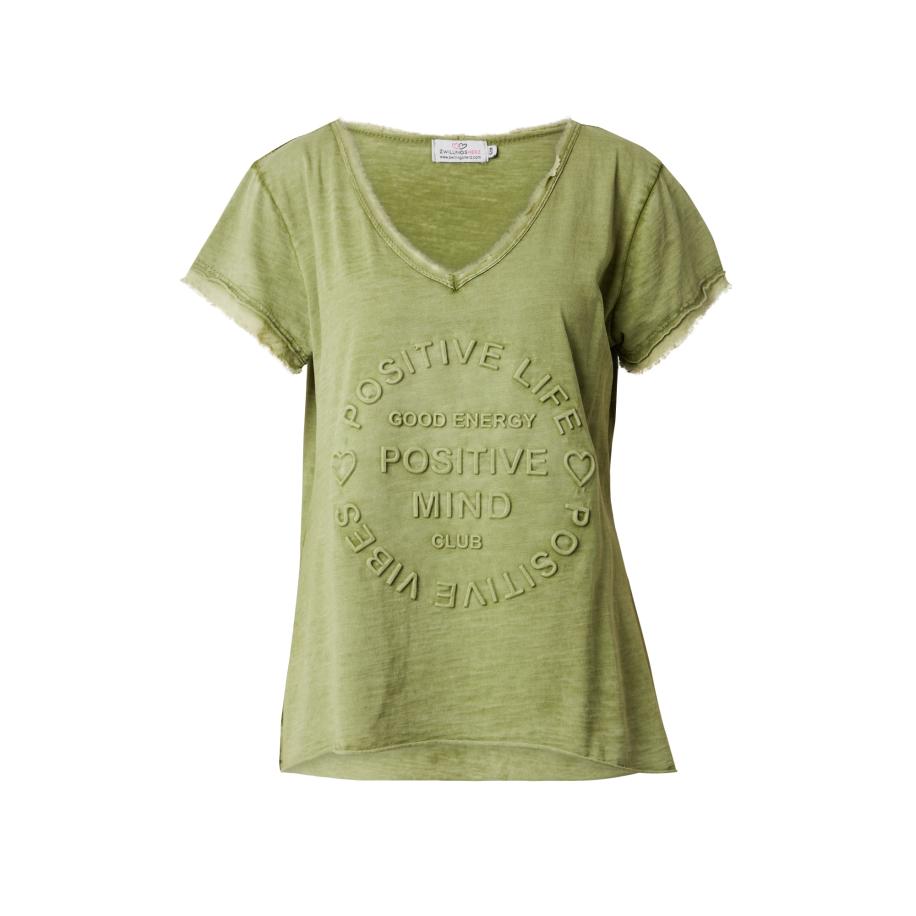 zwillingsherz Zwillingsherz Shirt Positive Mind groen -
