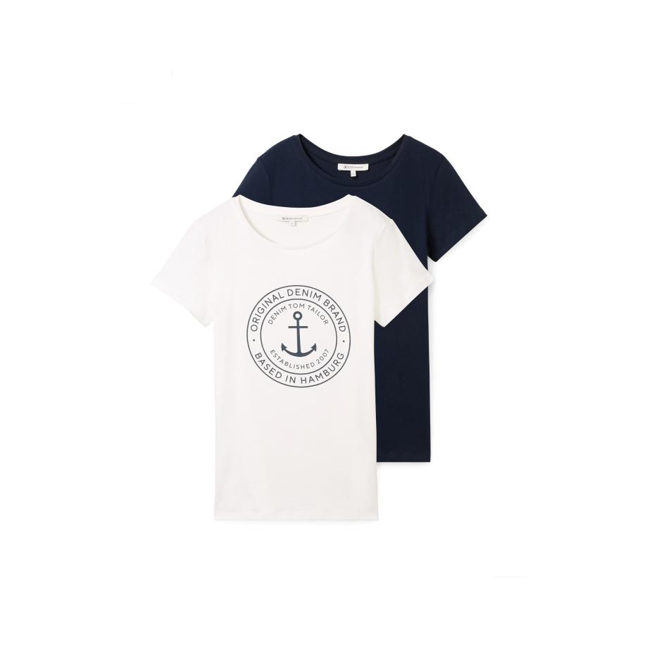 Tom Tailor TOM TAILOR DENIM Shirt donkerblauw / wit -