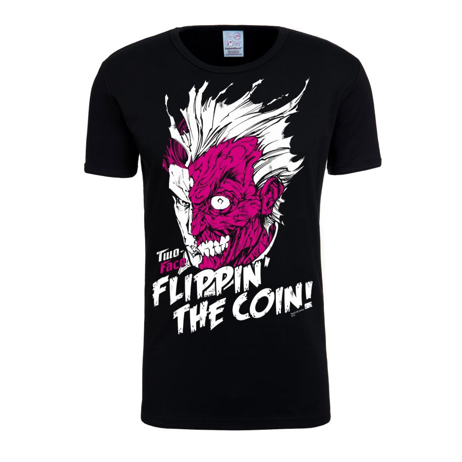 LOGOSHIRT Shirt Two-Face – Flippin The Coin zwart Zwart