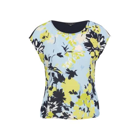 Comma COMMA Shirt lichtblauw / kiwi / zwart / wit