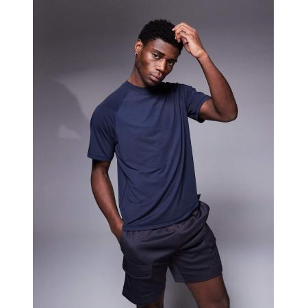 4505 - Icon - Oversized recht performance trainings-T-shirt van jersey in marineblauw