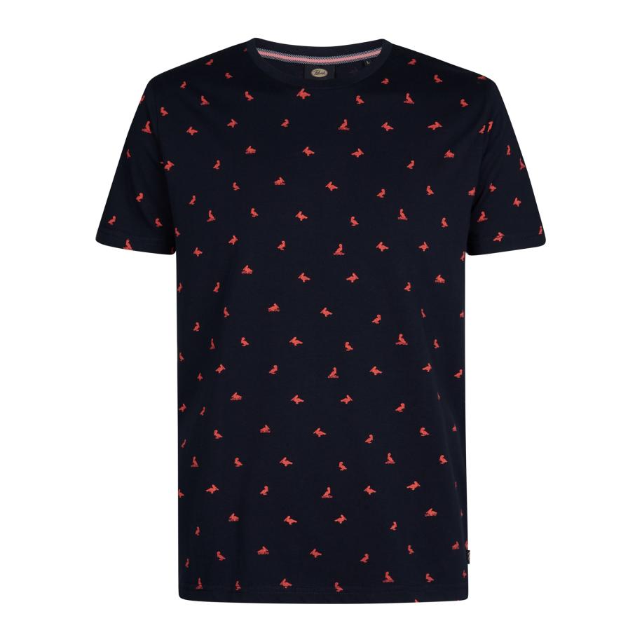 Petrol Industries Petrol Industries Shirt Doral nachtblauw / oranjerood -