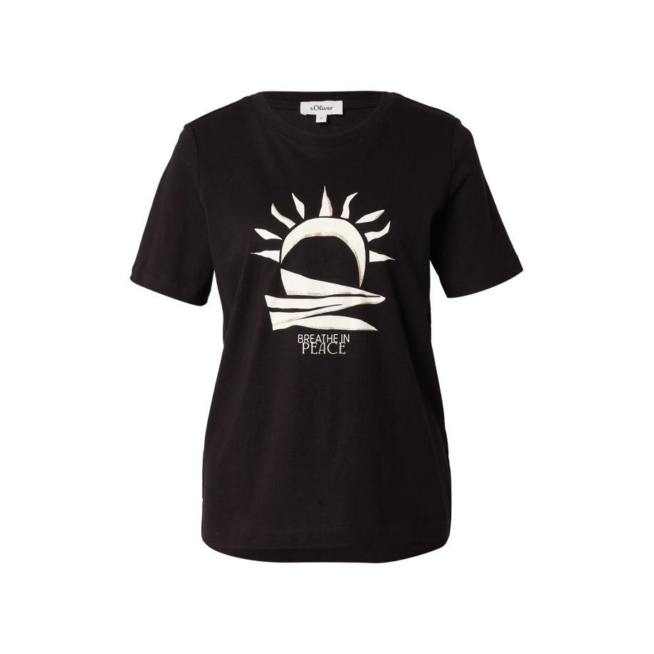 s.Oliver Shirt zwart / wit Zwart