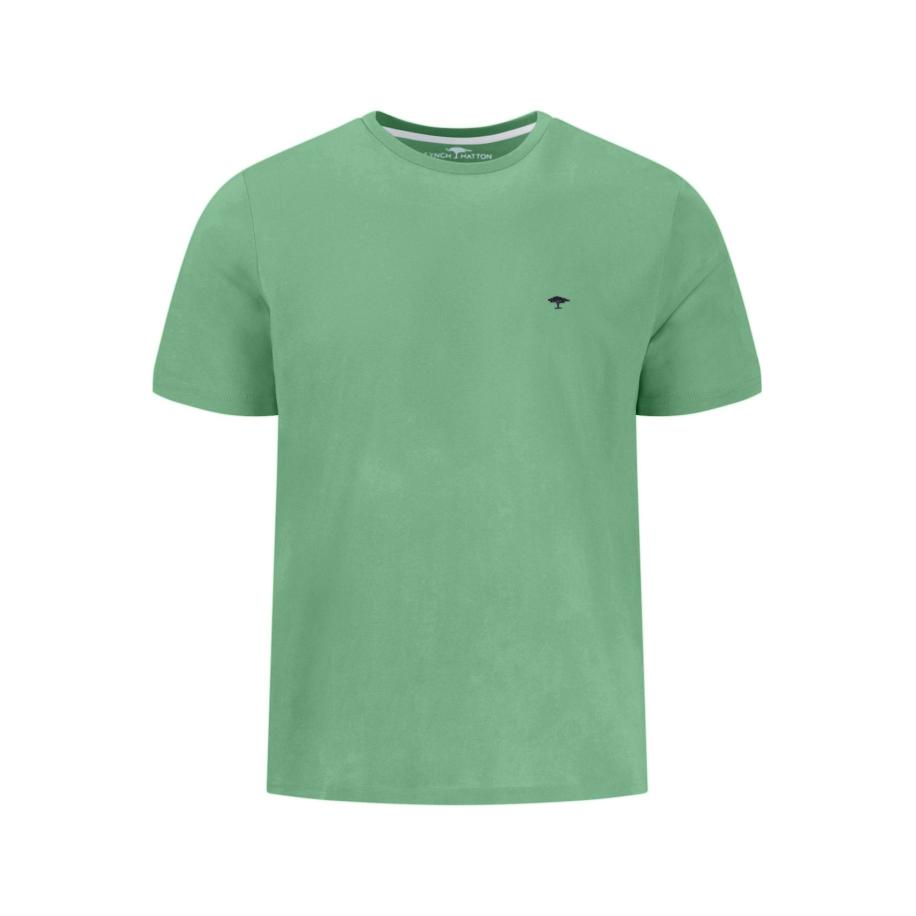 Fynch-Hatton T-Shirt ronde hals, Effen Groen