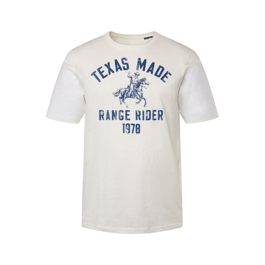 John F. Gee Shirt blauw / offwhite Wit