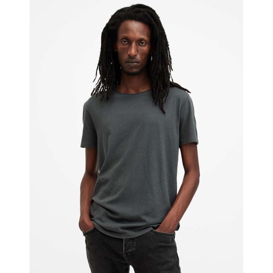 AllSaints - Figure - T-shirt met ronde hals en korte mouwen in carter grijs Grijs