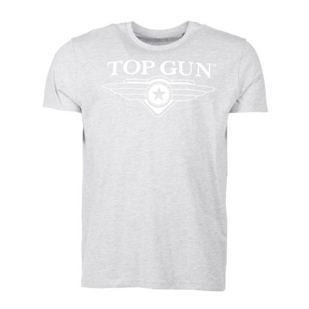 TOP GUN Shirt grijs gemêleerd / wit