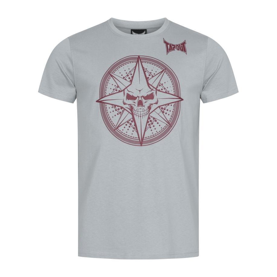 Tapout Tapout Shirt Skrape grijs gemêleerd / karmijnrood -