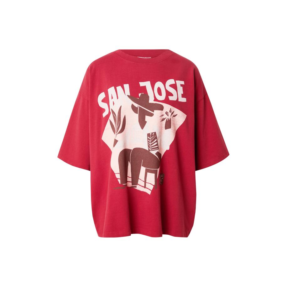 TOPSHOP Shirt bruin / pastelroze / rood Rood