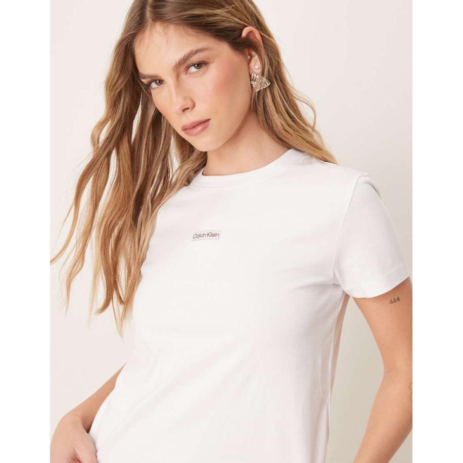 Calvin Klein Jeans Institutional Baby T-shirt met print in wit Wit