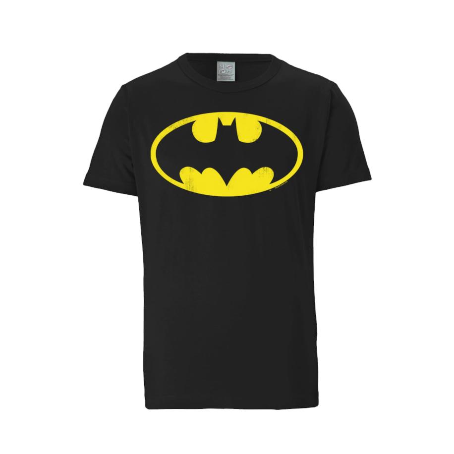 LOGOSHIRT Shirt Batman - Logo geel / zwart Zwart