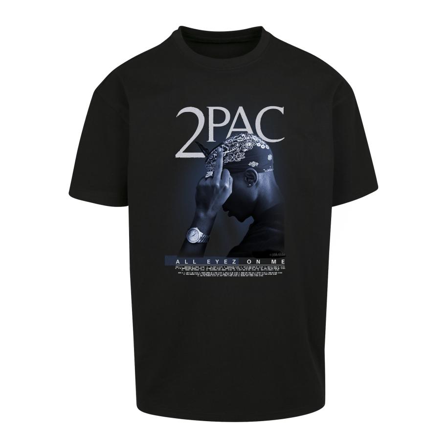 mister tee Mister Tee Shirt Tupac All F*ck the World smoky blue / lichtgrijs / zwart -