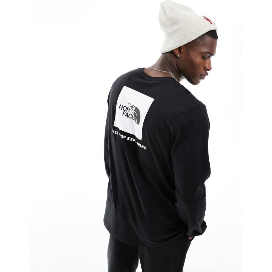The North Face - Redbox - T-shirt met lange mouwen en print op de achterkant in zwart Zwart