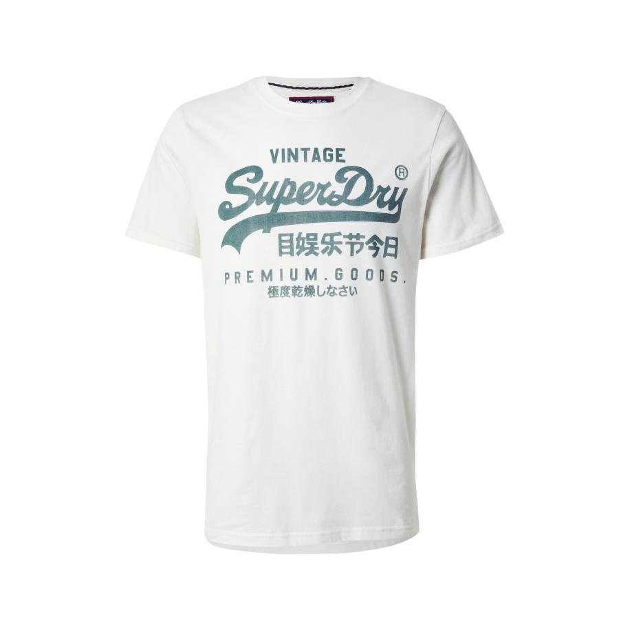 Superdry Shirt groen gemêleerd / wit Groen