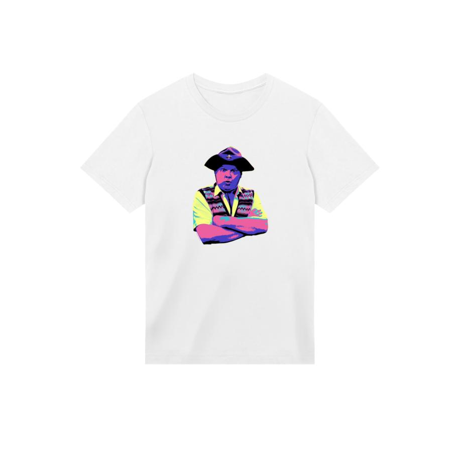 F4NT4STIC F4NT4STIC Shirt TV Times Benny Hill In Character 1989 Pop Art neongeel / lichtlila / wit -