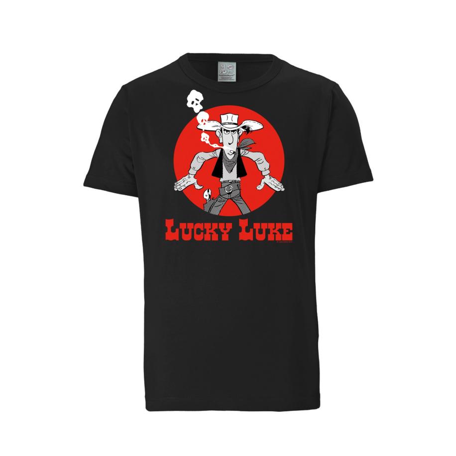 LOGOSHIRT Shirt Lucky Luke - Daisytown grijs / rood / zwart / wit Zwart