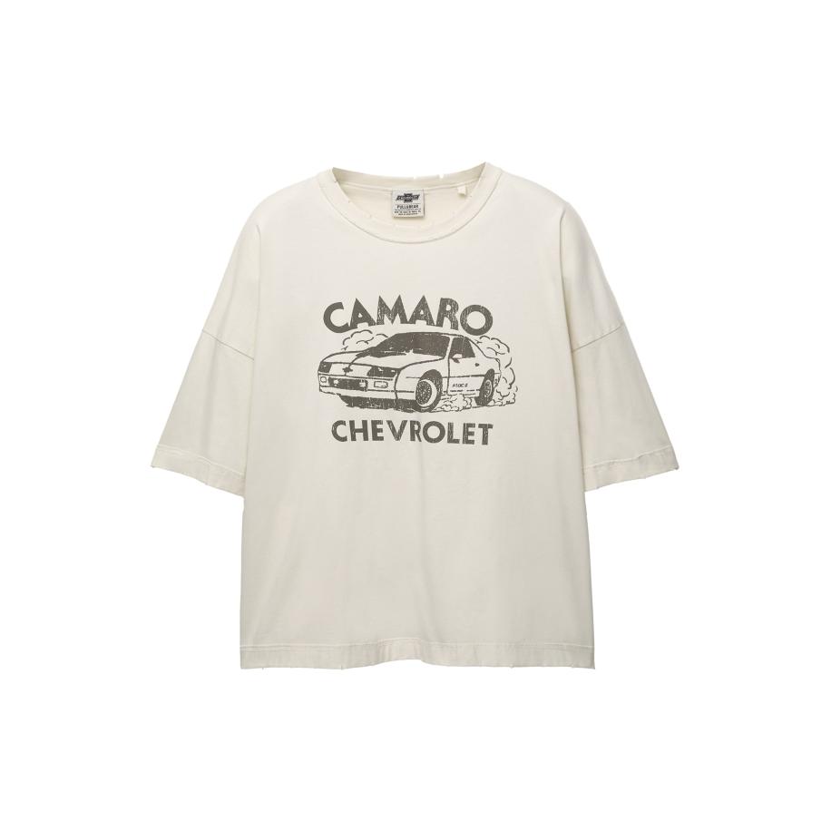 Pull&Bear Pull&Bear Shirt ecru / antraciet -
