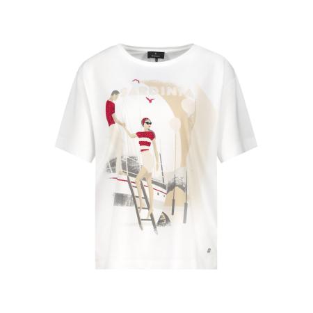 Monari monari Shirt beige / antraciet / rood / wit