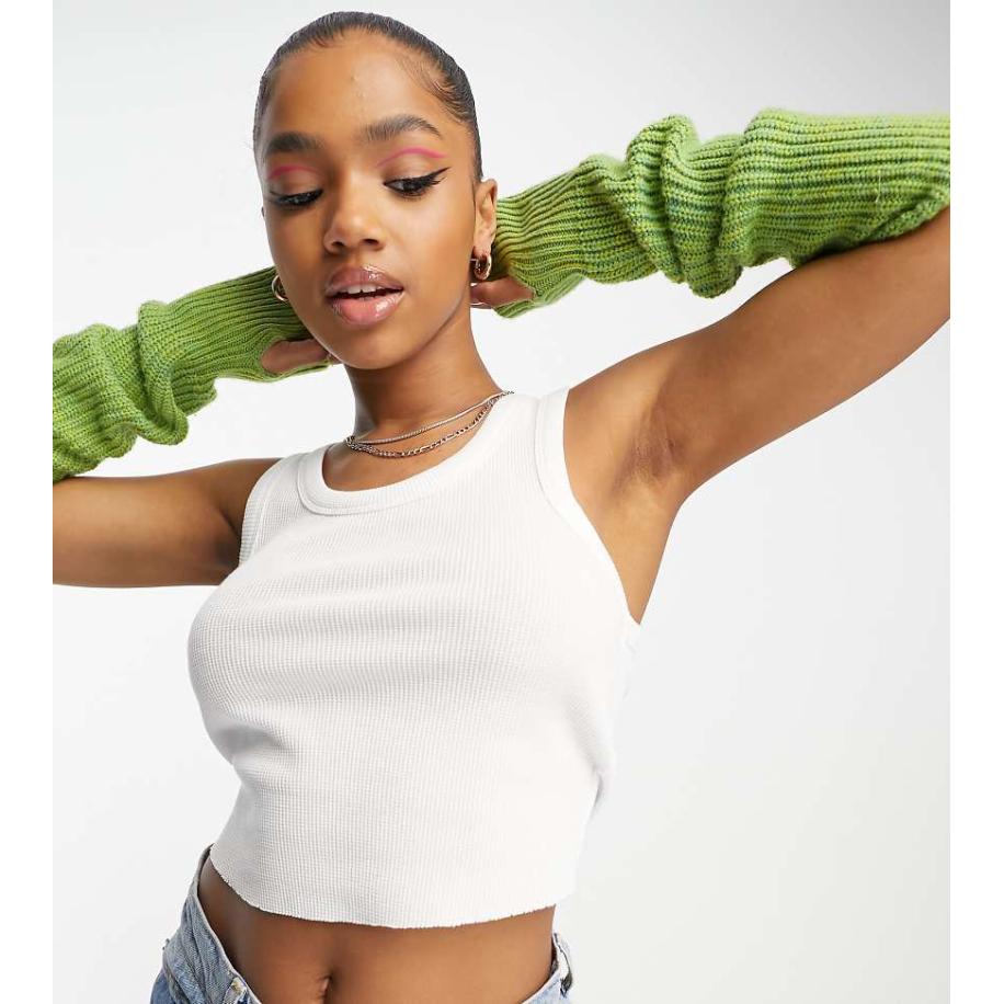 COLLUSION Hemdje van wafelstof in wit-Zwart Zwart