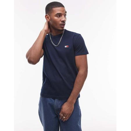 Tommy Jeans - Normaal T-shirt met badgelogo in marineblauw