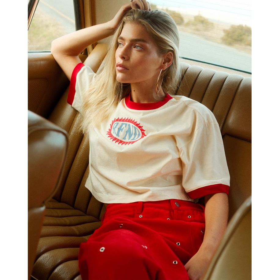 Refined Department Cropped T-Shirt Marlowe Wit