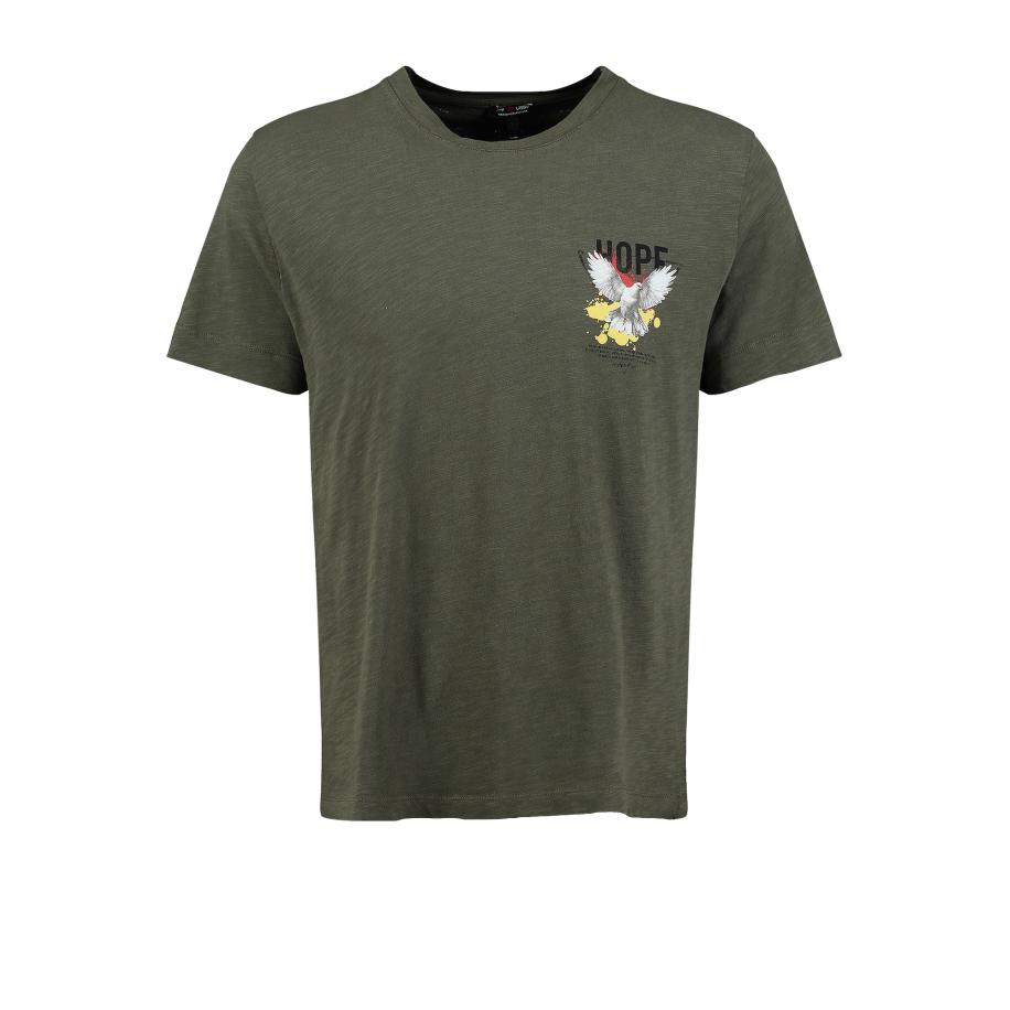 Key Largo Key Largo Shirt Hope geel / olijfgroen / rood / zwart -