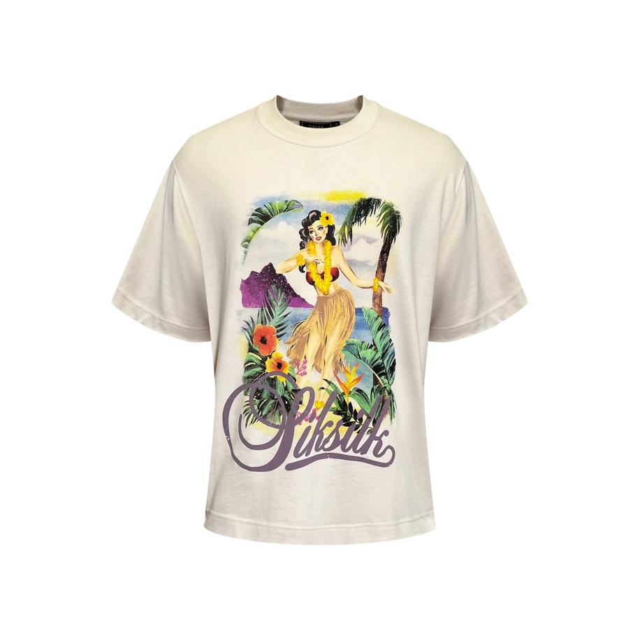 SikSilk SikSilk Shirt ecru / bruin / geel / smaragd -