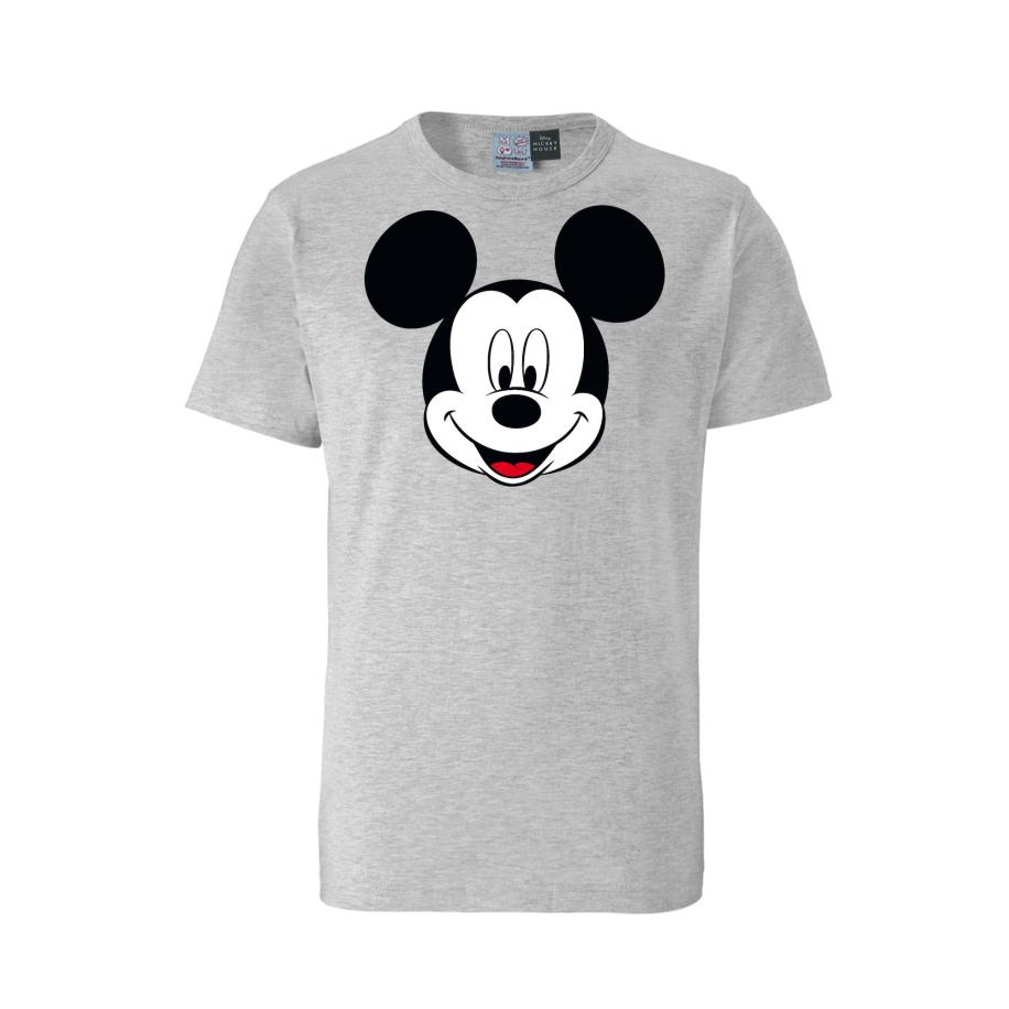 LOGOSHIRT Shirt Disney - Mickey Mouse Gesicht grijs / rood / zwart / wit Grijs