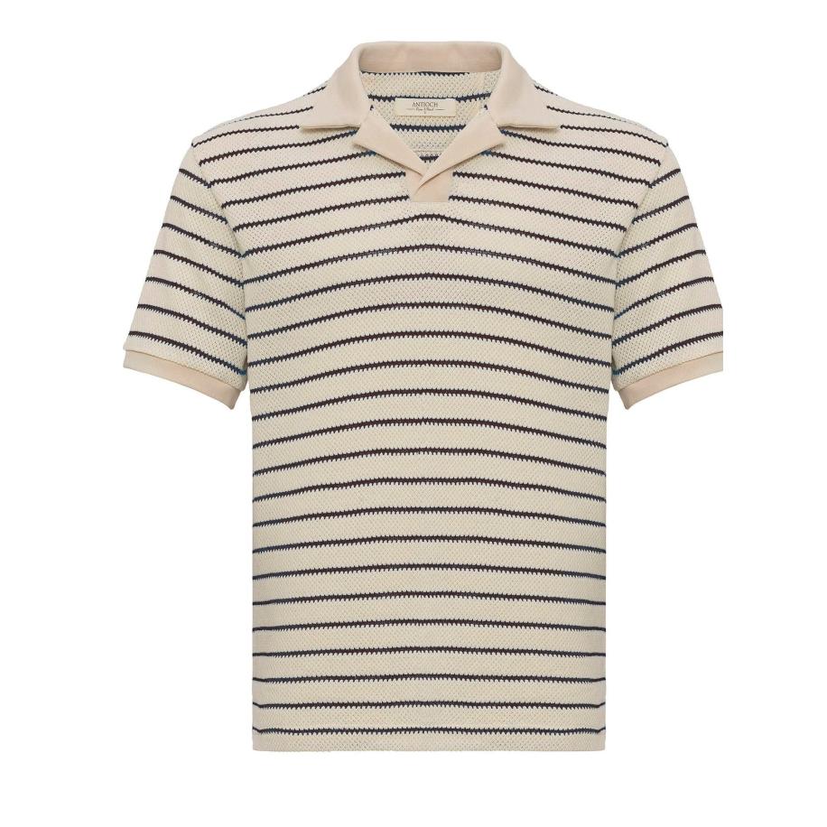Antioch Antioch Shirt lichtbeige / donkerblauw -
