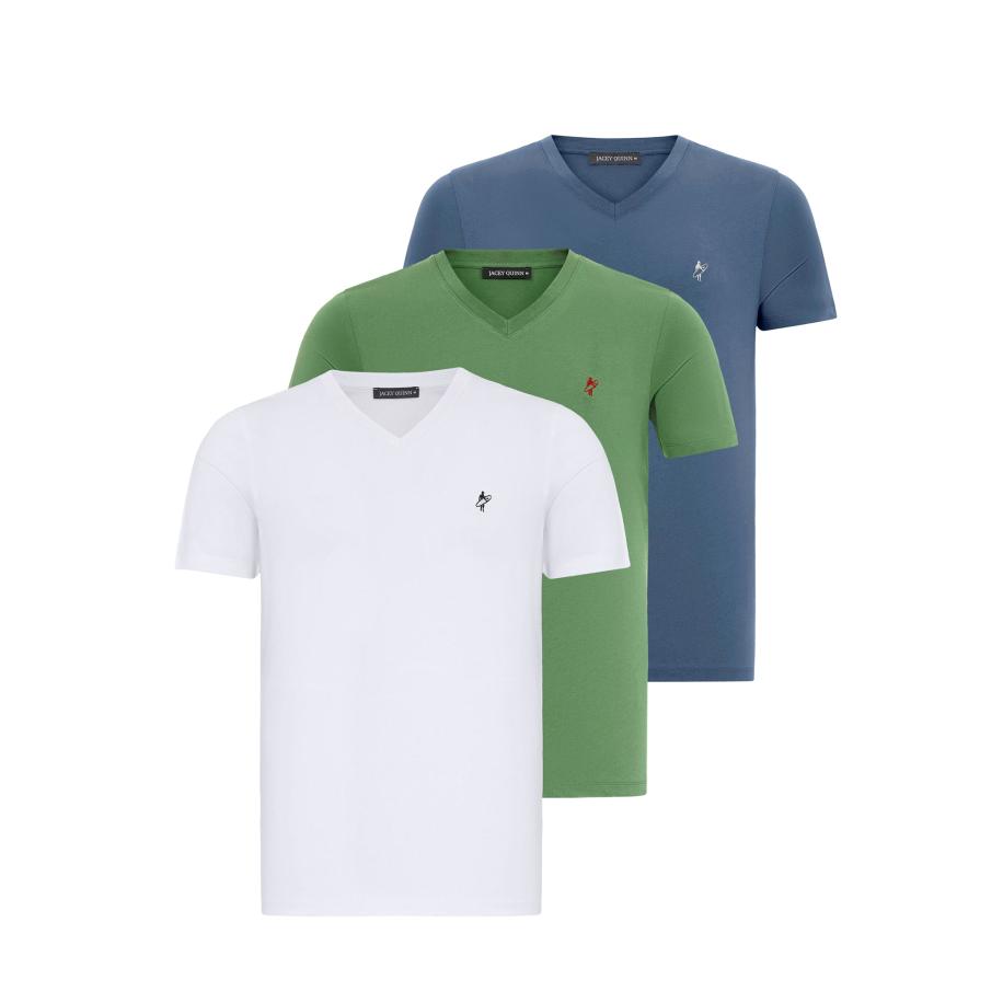 Jacey Quinn Jacey Quinn Shirt blauw / lichtgroen / wit -