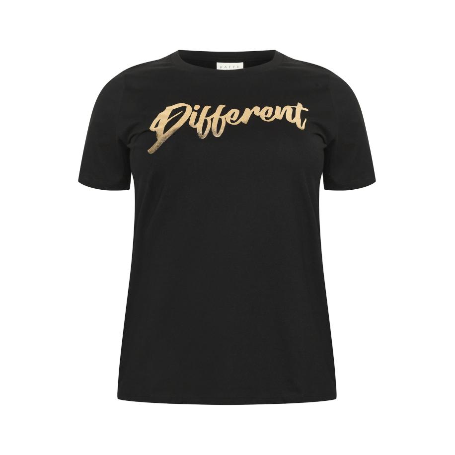 KAFFE CURVE Shirt Tiva goud / zwart Zwart